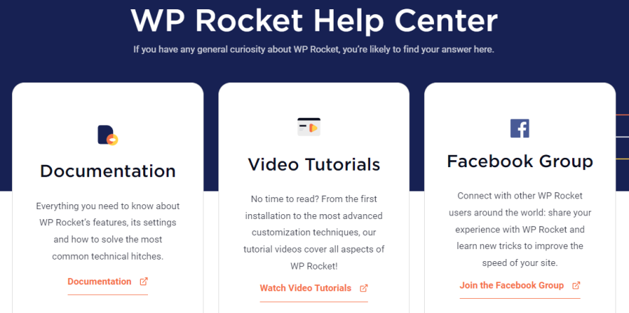 wp rocket help center support