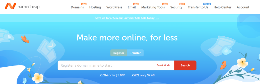 7. Namecheap Hosting - Best For Domain Registration