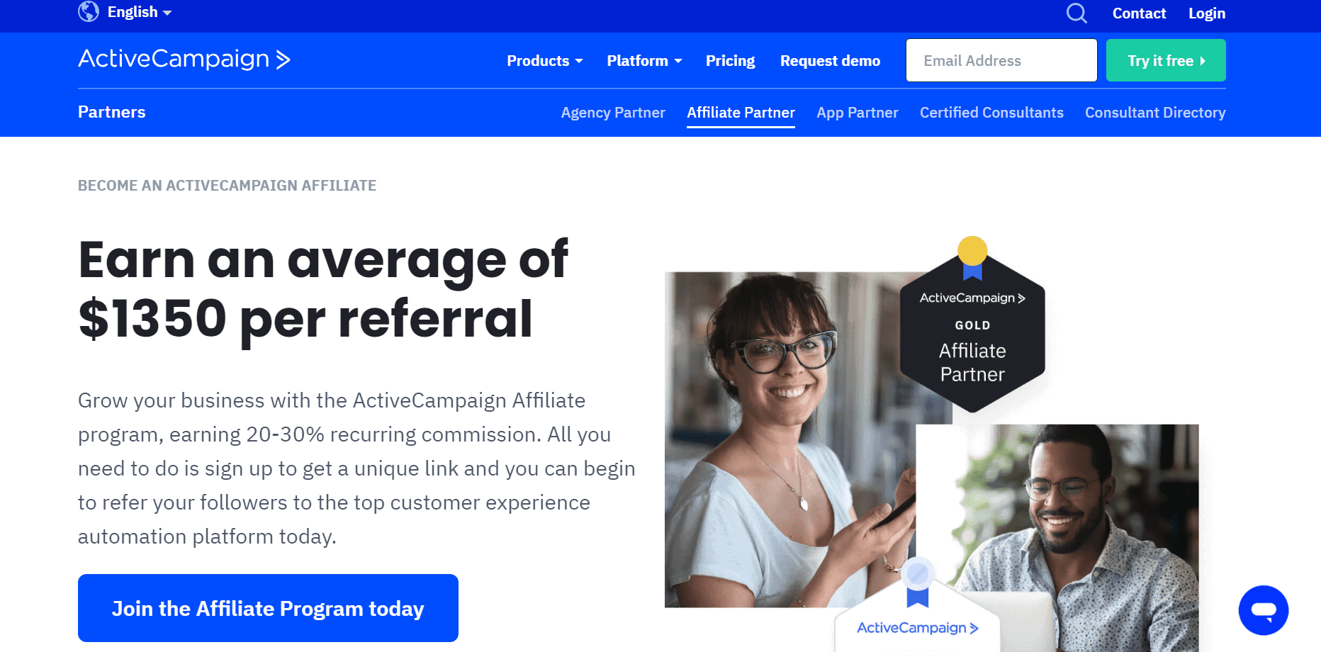 ActiveCampaign affiliate program.