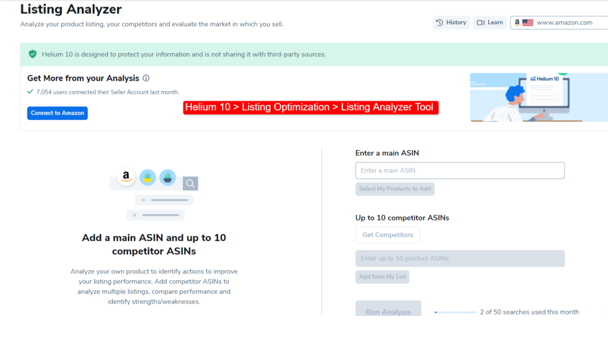 helium 10 - listing analyzer tool