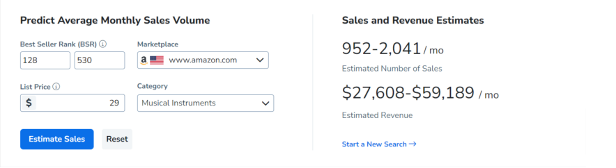 sales estimator free tool in helium 10