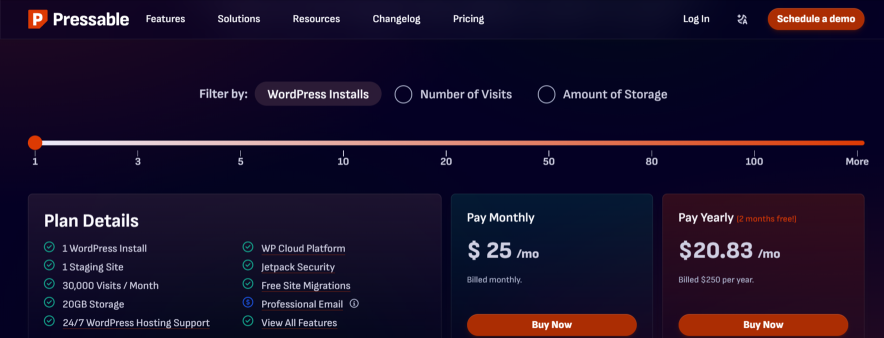 step 1 navigate to the Pressable Pricing page