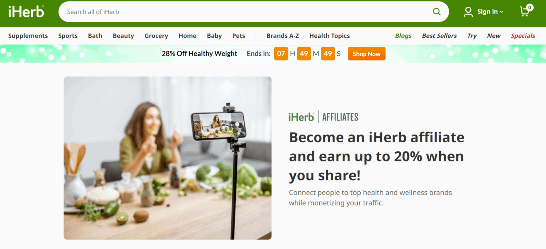 affiliate program for health and wellness iherb