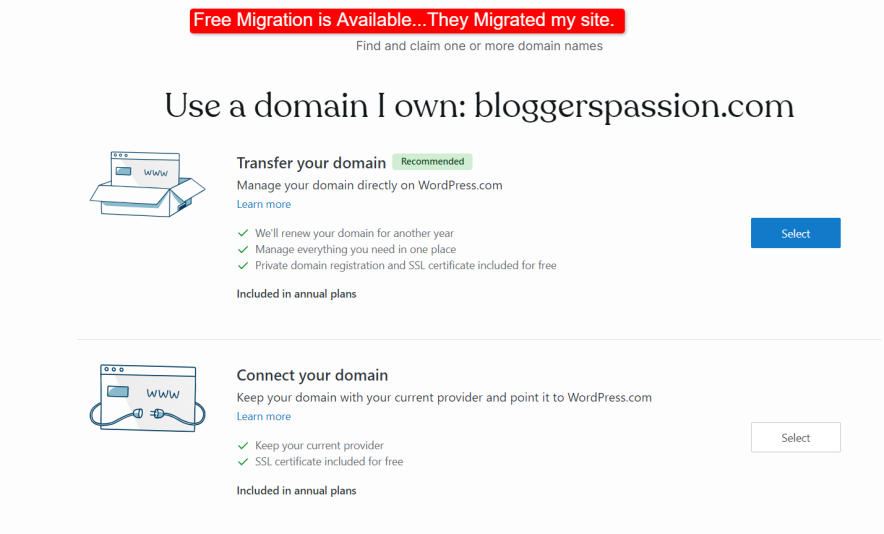 free migration is available