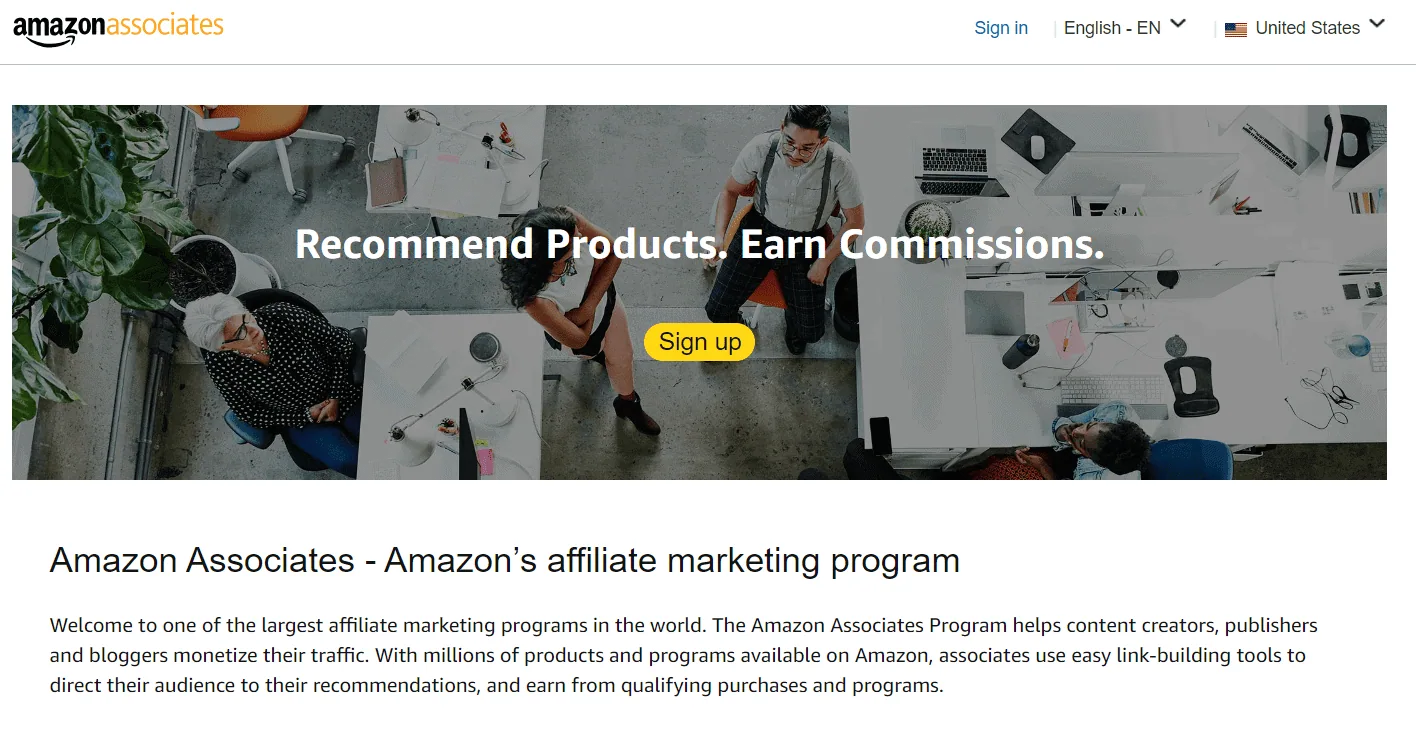 How to sign up for the Amazon affiliate program