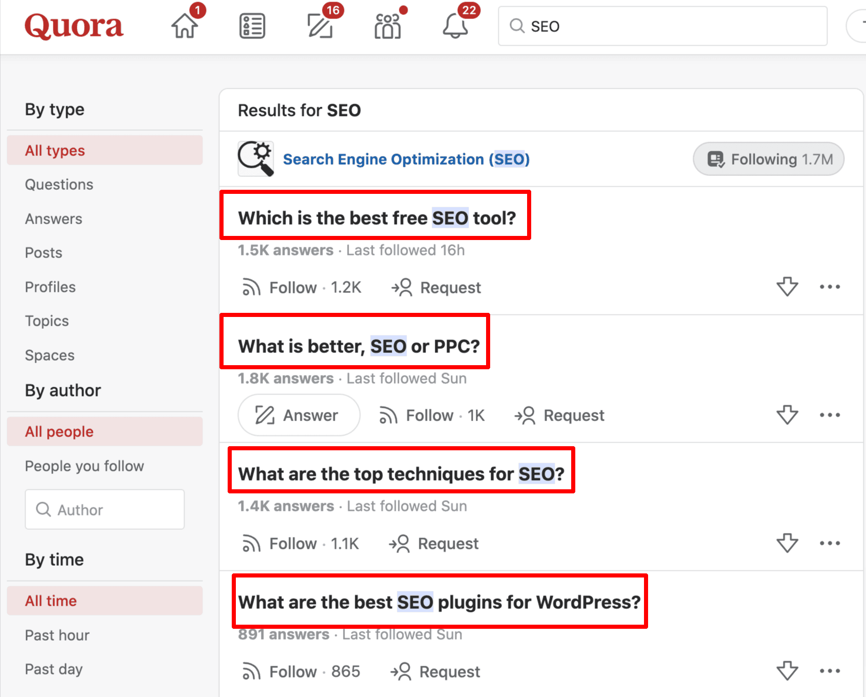 Quora seo questions