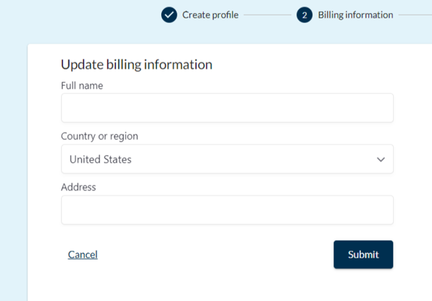 Step 3 Update Billing Information