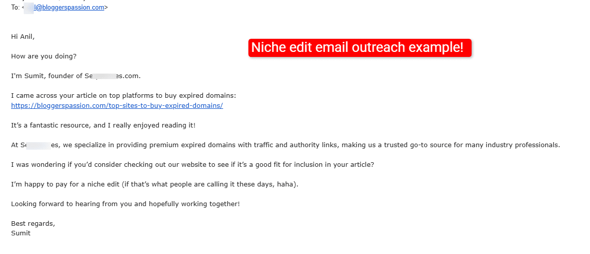 niche edit email